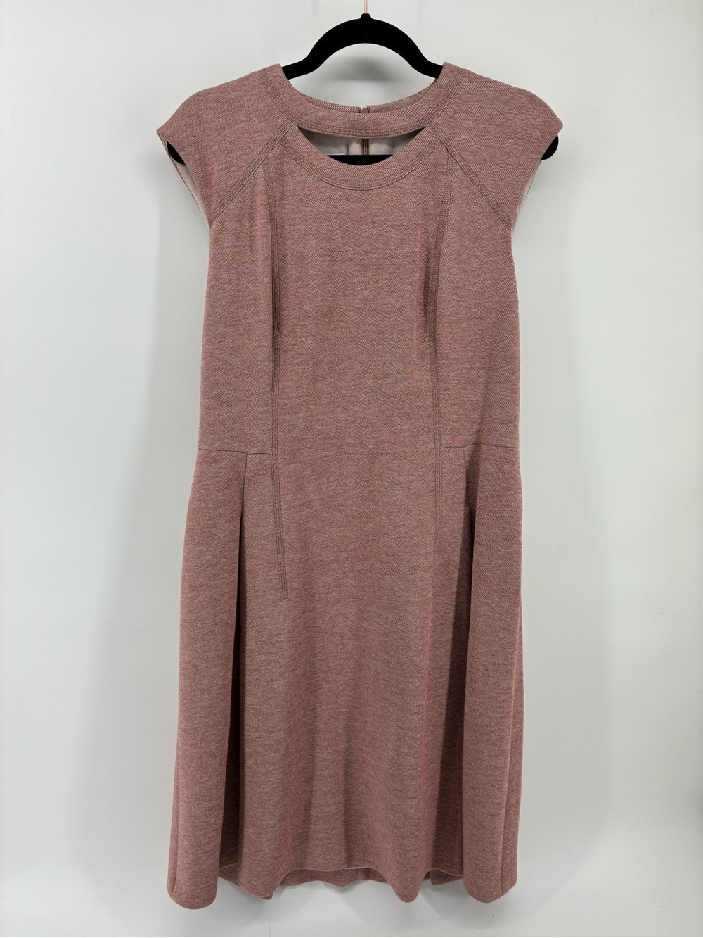 Akris Punto Sleeveless Textured Pink A-Line Dress Spring Formal Career